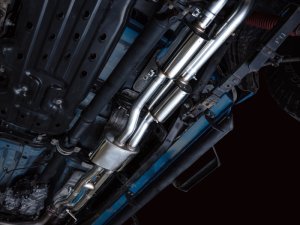 Toyota Tacoma Performance Exhaust - Rear - AWE Tuning - 0FG Cat Back with BashGuard - Dual 4.5” Tips with 180 Technology® - Diamond Black - `16-`22